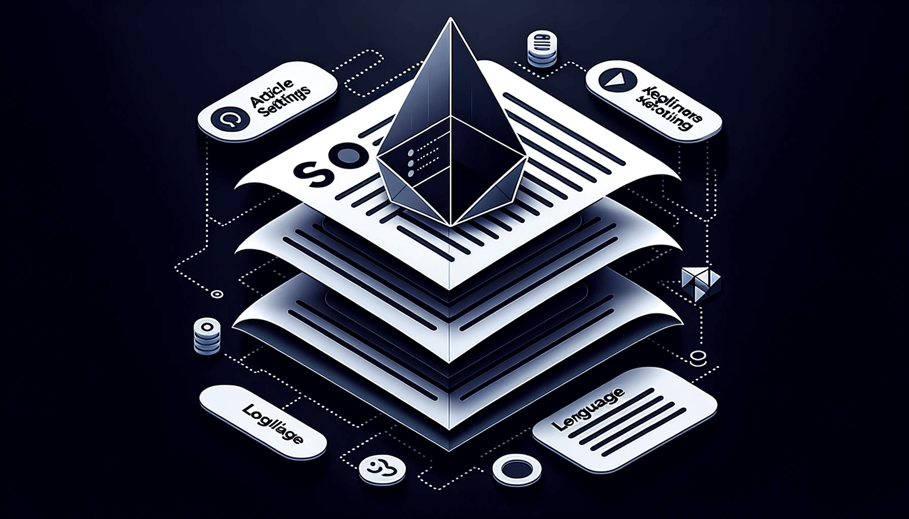 Digital origami unfolding to reveal SEO-customized article elements generated by AI
